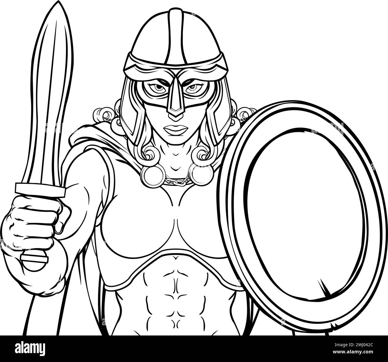 Viking Software Spartan keltischer Krieger Ritter Frau Stock Vektor