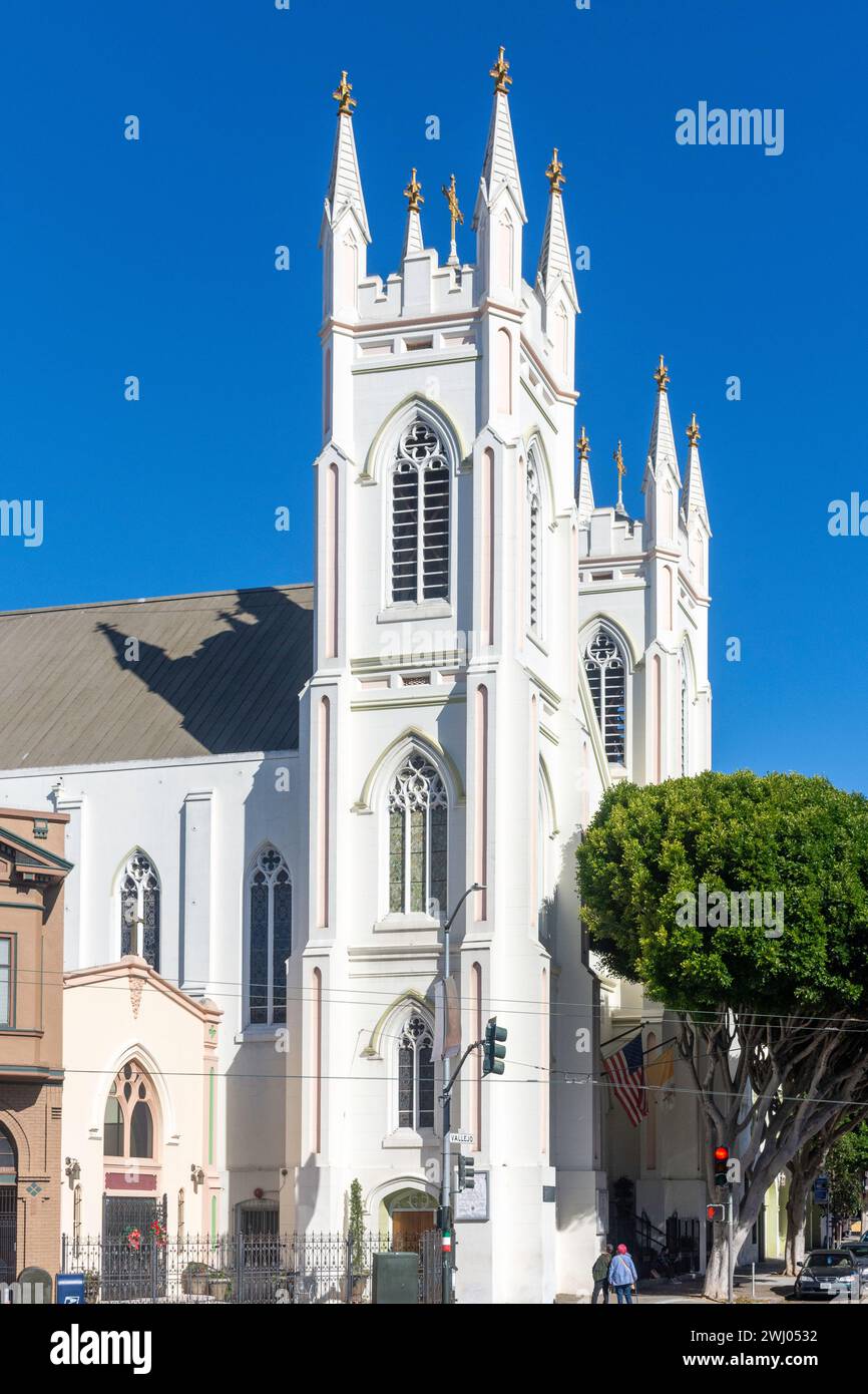 National Shrine of St. Francis of Assisi, Vallego Street, San Francisco, Kalifornien, USA Stockfoto
