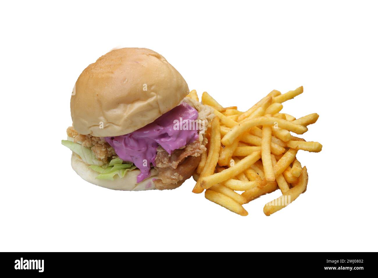 hamburger mit Purpurkohl-Sauce Stockfoto