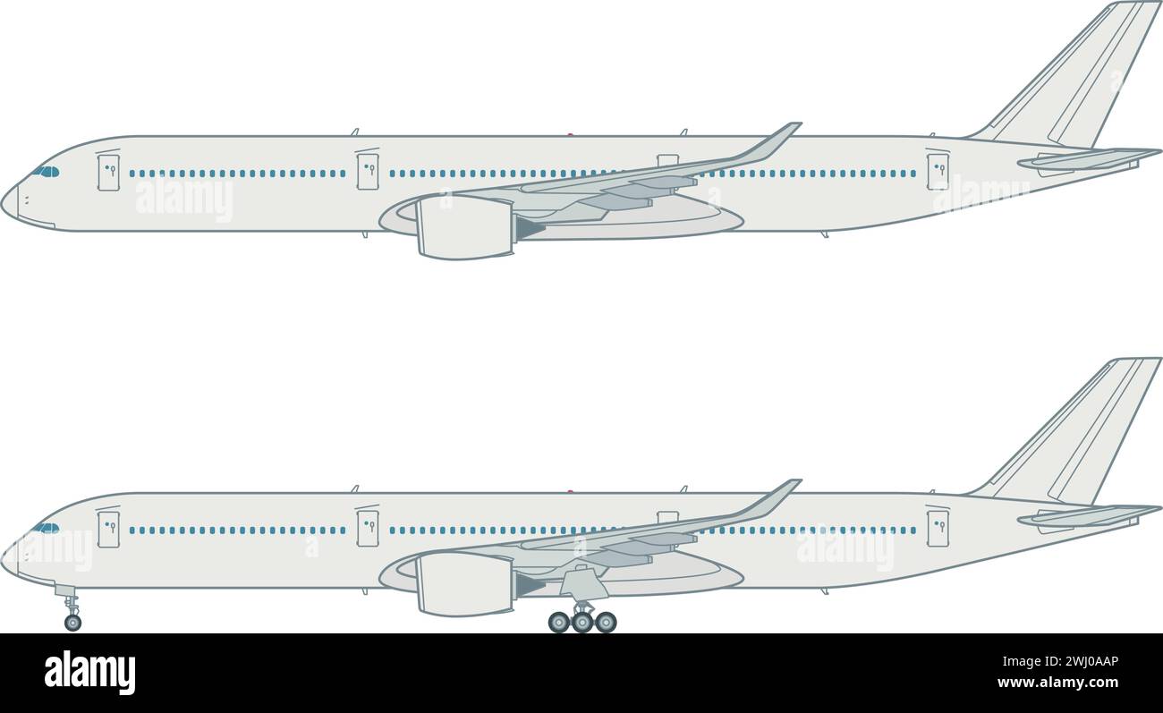 Europäisches Langstrecken-Passagierflugzeug Stock Vektor