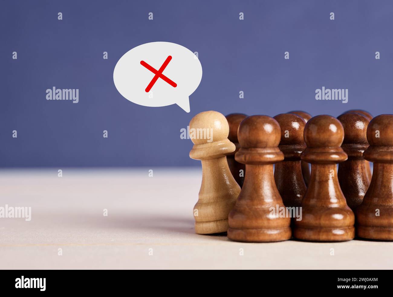 Ausdruck von Unruhen, Meinungsverschiedenheiten, Opposition und Protest. Äußern Sie Einwände und Forderungen nach Veränderung. Streikende Arbeiter. Stockfoto