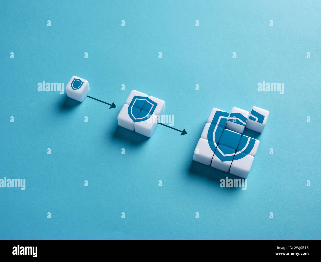 Verbesserter Schutz der Cybersicherheit. Firewall-Upgrade. Verbesserung der Sicherheit des Systemnetzwerks. Stockfoto