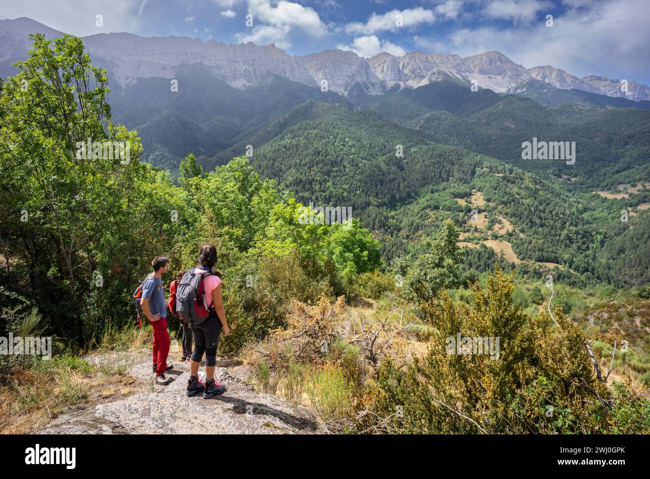 Wanderer im Naturpark CadÃ­-MoixerÃ³ Stockfoto