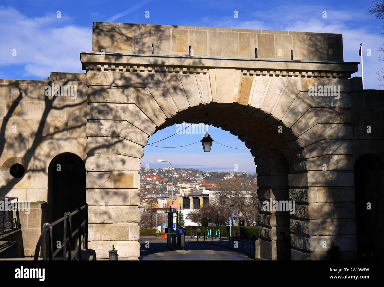 Bécsi Kapu, Wiener Tor, in Bécsi kapu ter, Wiener Torplatz, Burgviertel, Budapest, Ungarn Stockfoto