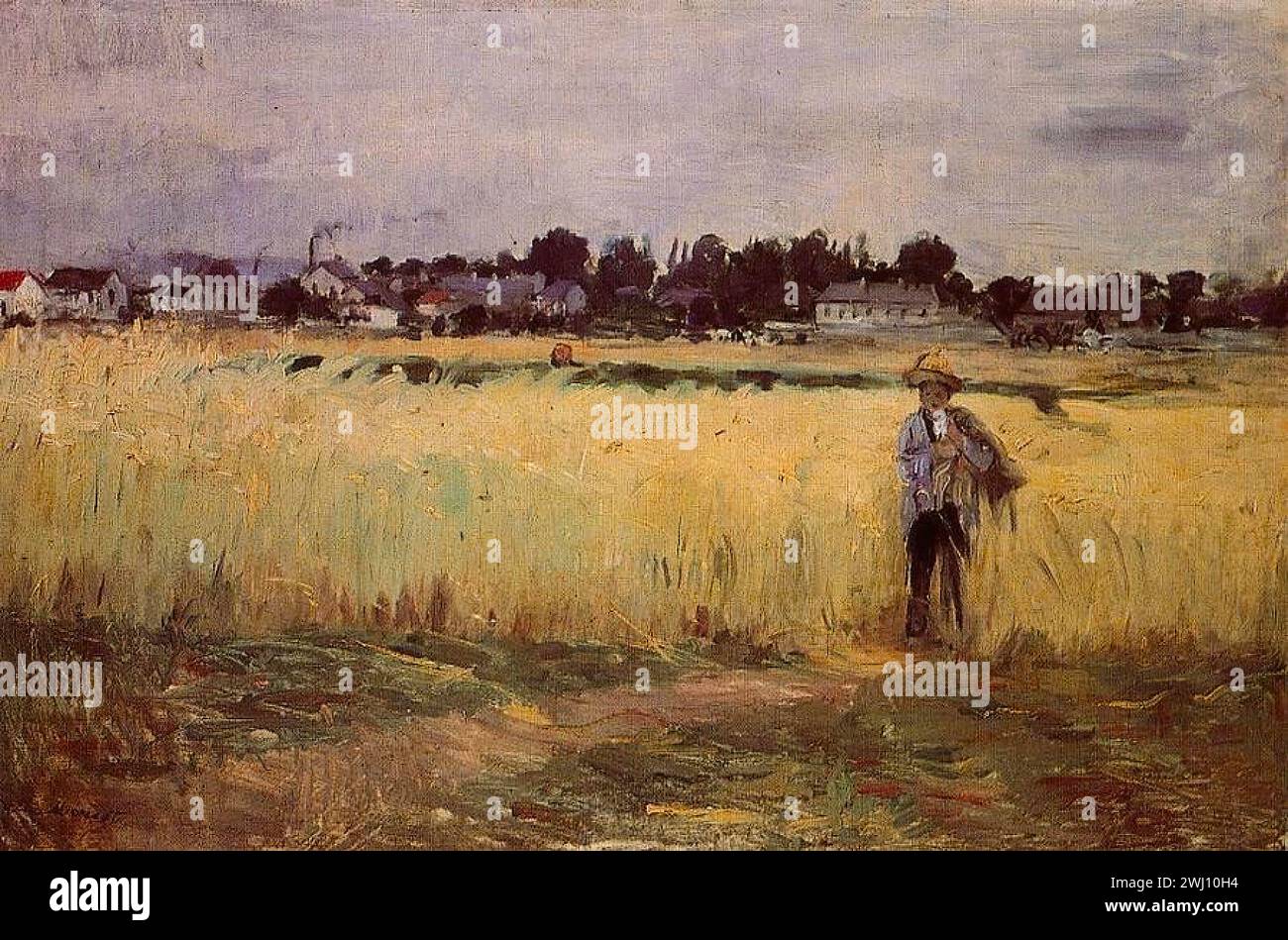 Berthe Morisot - Dans les Champs de blé à Gennevilliers Stockfoto