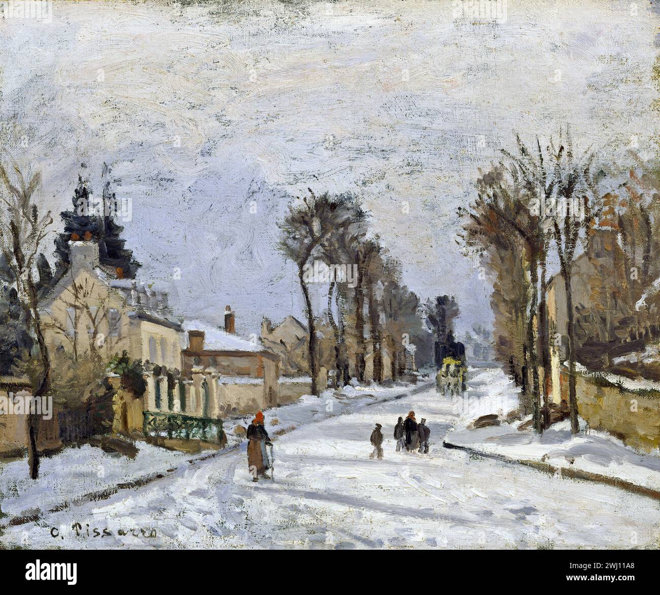 Camille Pissarro - Route nach Versailles, Louveciennes [1869-70] Stockfoto