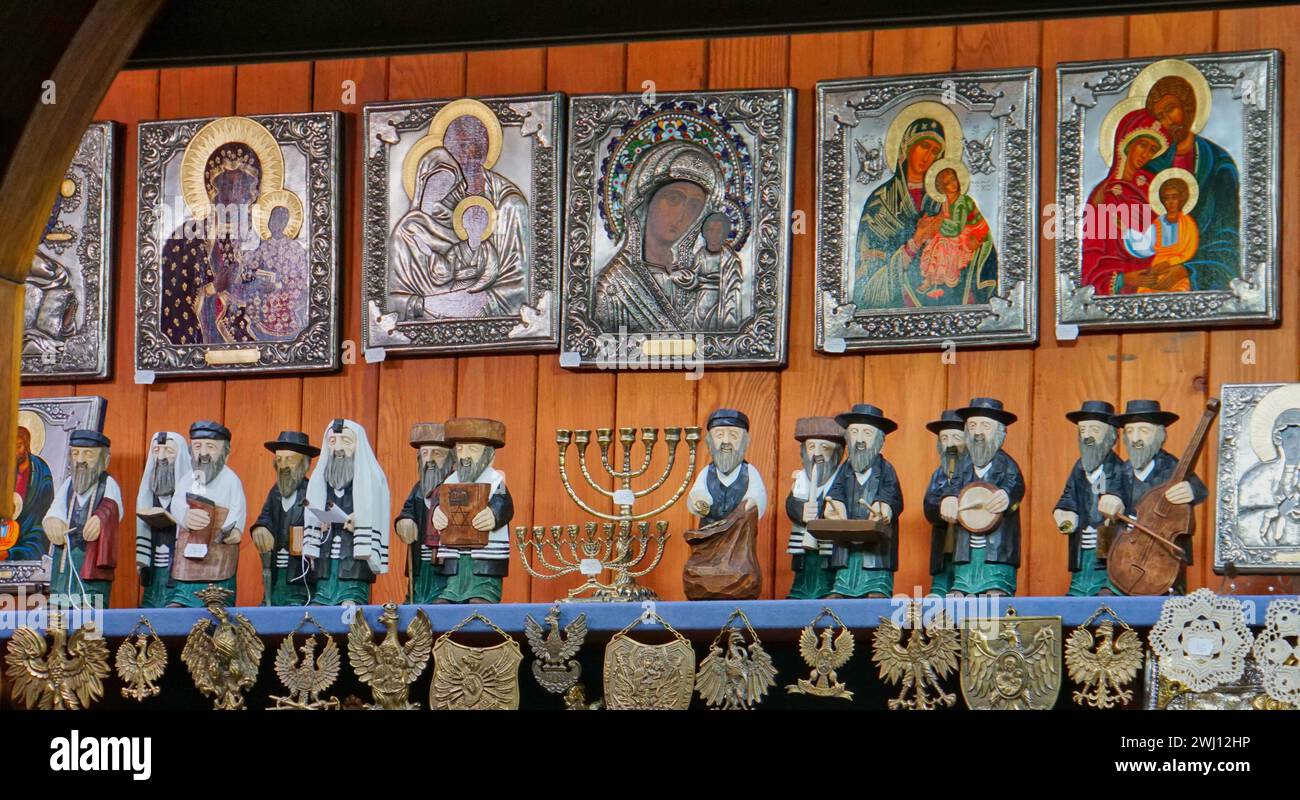 Souvenirs in Krakau. Folklore oder Antisemitismus. Stockfoto