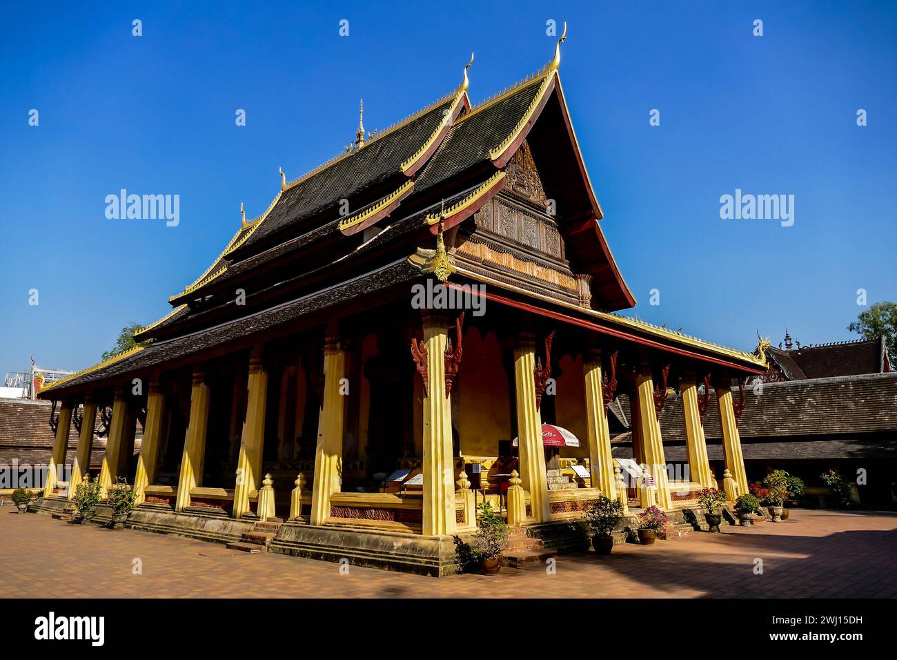 Tempel in thailand, digitales Foto als Hintergrund, aufgenommen im Sisaket-Tempel laos, asien, aufgenommen im Sisaket-Tempel, luang Stockfoto