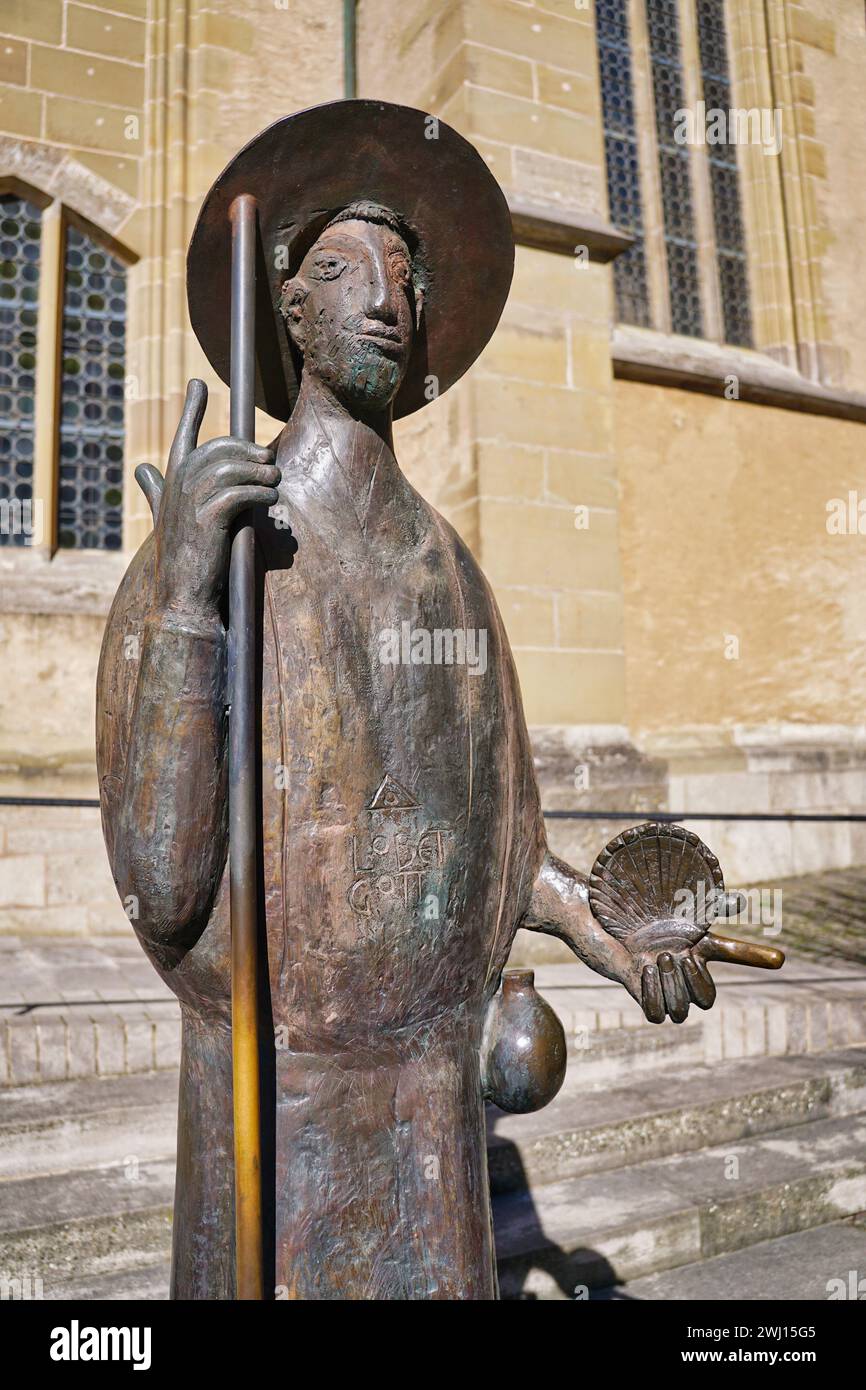 Pilgerfigur in Rothenburg o.d.T. Stockfoto