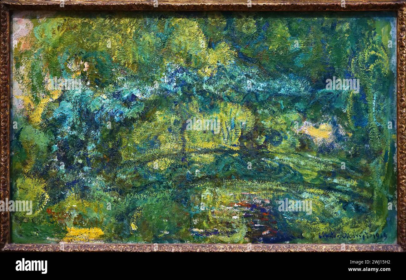 Die Fußgängerbrücke über den Seerosenteich (1919) von Claude Monet (1840–1926). Stockfoto