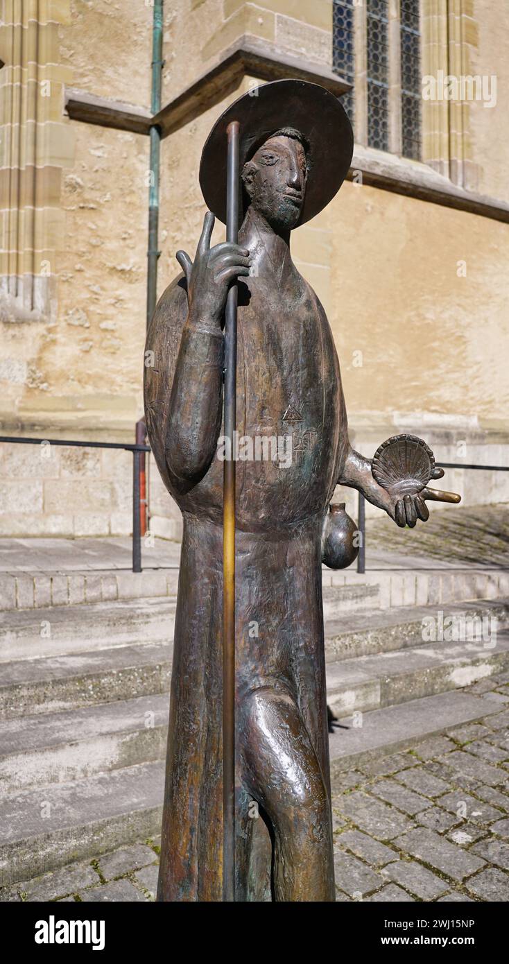 Pilgerfigur in Rothenburg o.d.T. Stockfoto