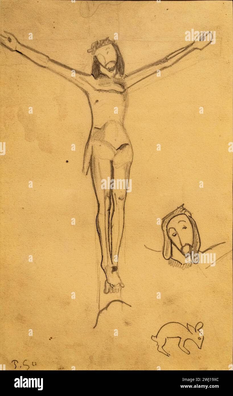 Paul Gauguin, Sketch for 'The Yellow Christ', 1889, Öl auf Leinwand, Thyssen-Bornemisza National Museum, Madrid Stockfoto