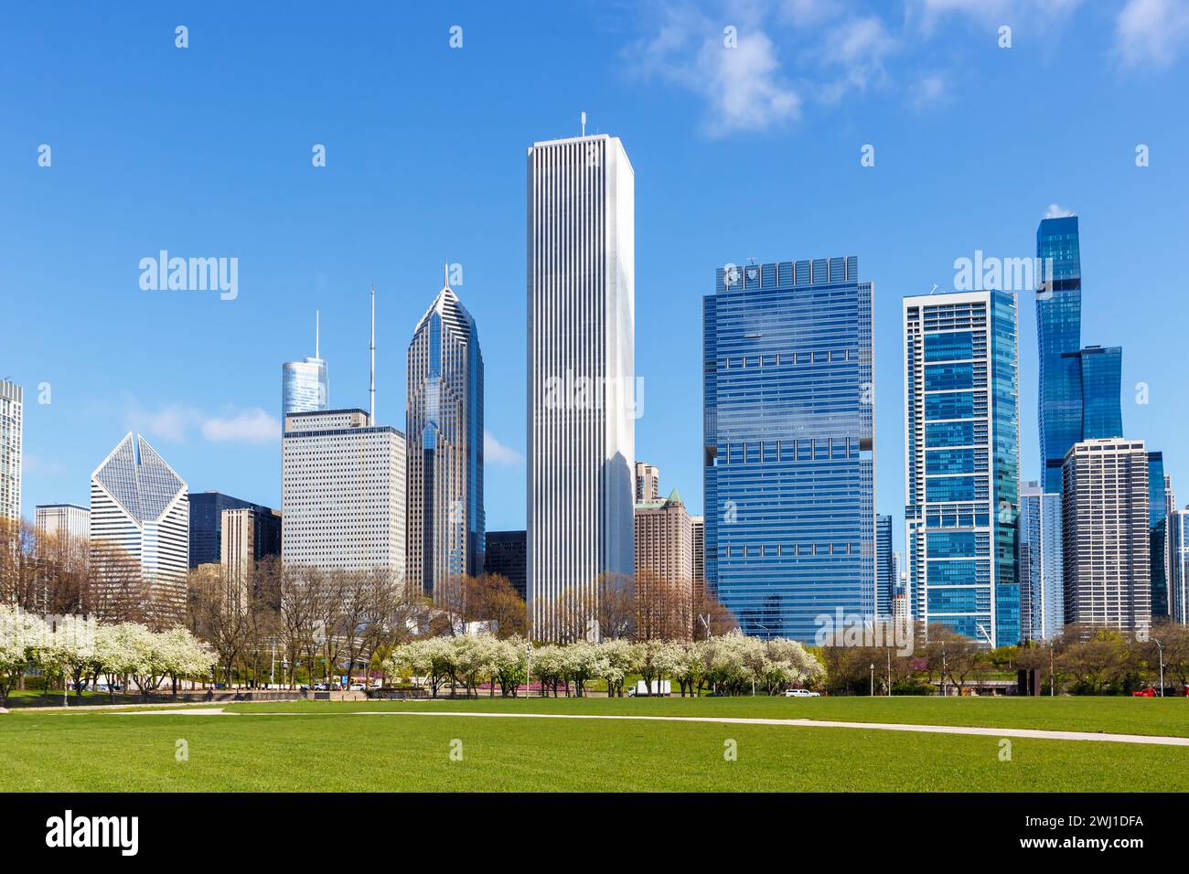 Chicago Skyline Wolkenkratzer Wolkenkratzer in den USA Stockfoto