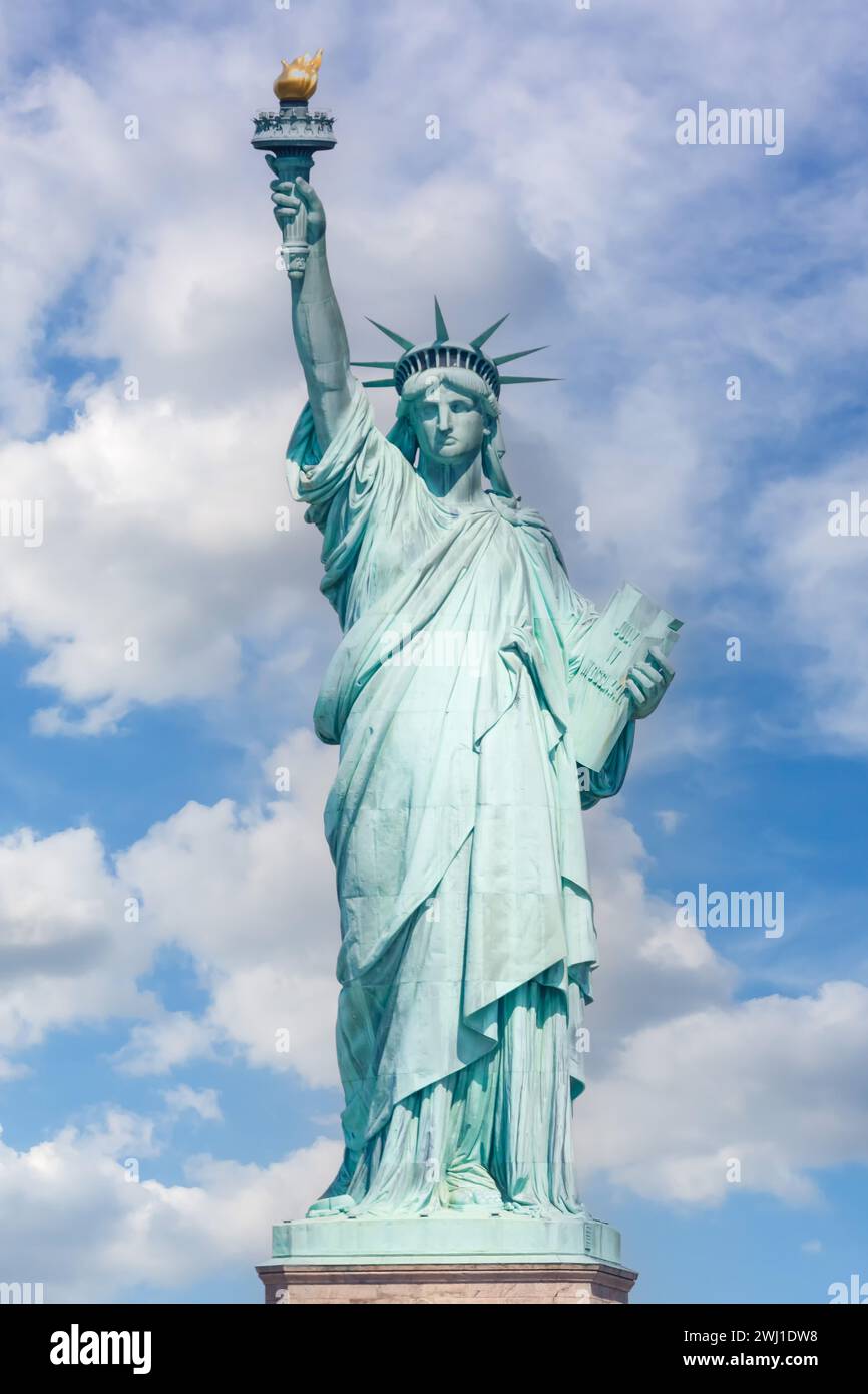Porträt der New York City Freiheitsstatue in den USA Stockfoto