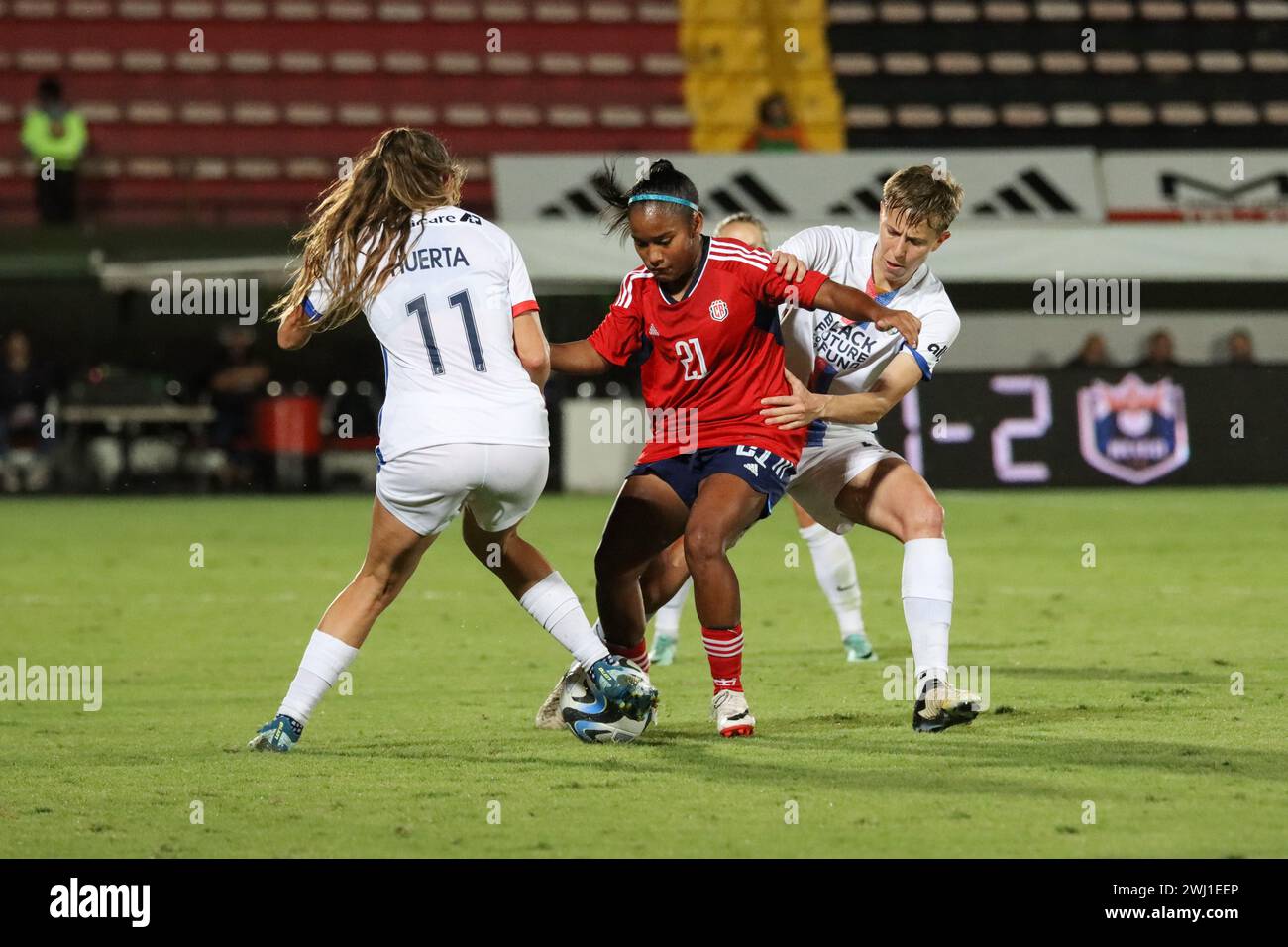 Costa Ricas Freundschaftsspiel der Nationalmannschaft gegen Seattle Reign aus den USA im Alejandro Morera Soto Stadium in Alajuela, Costa Rica. Brendy Nunez/SPP (Brendy Nunez Hidalgo/SPP) Stockfoto