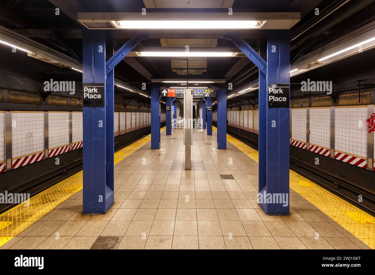 New York City U-Bahn U-Bahn U-Bahnhof Park Place der 2 3 Linien in New York, USA Stockfoto