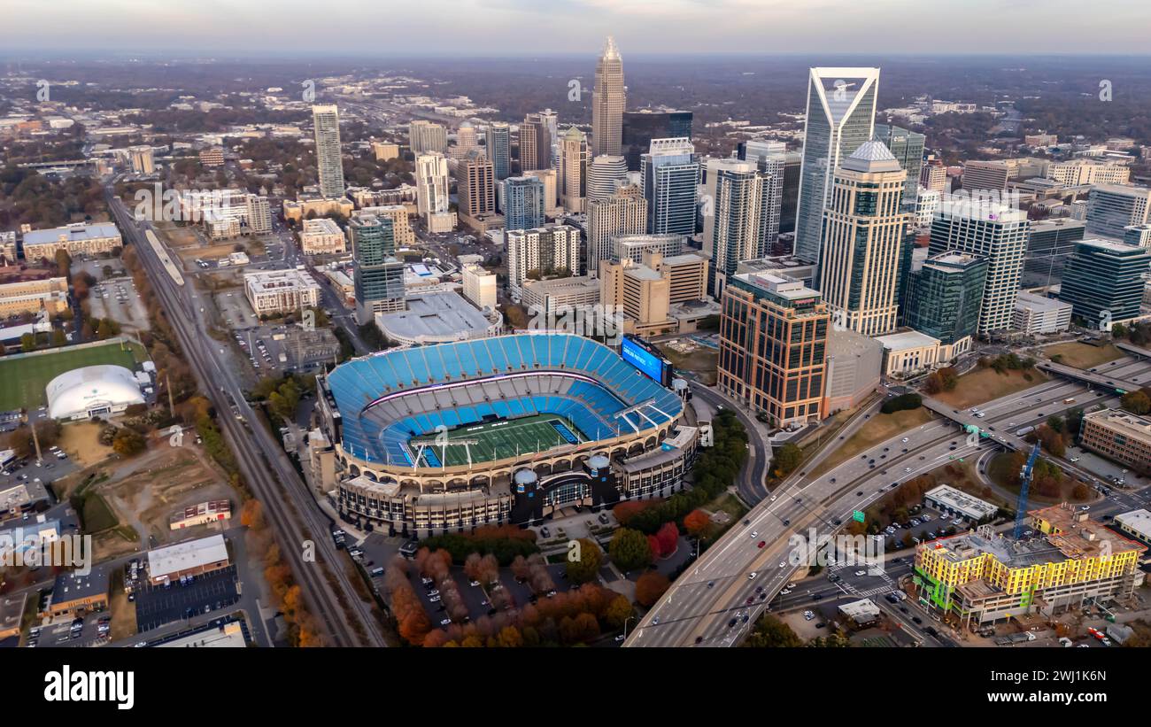 Luftaufnahme des Bank of America Stadions in Charlotte, North Carolina Stockfoto