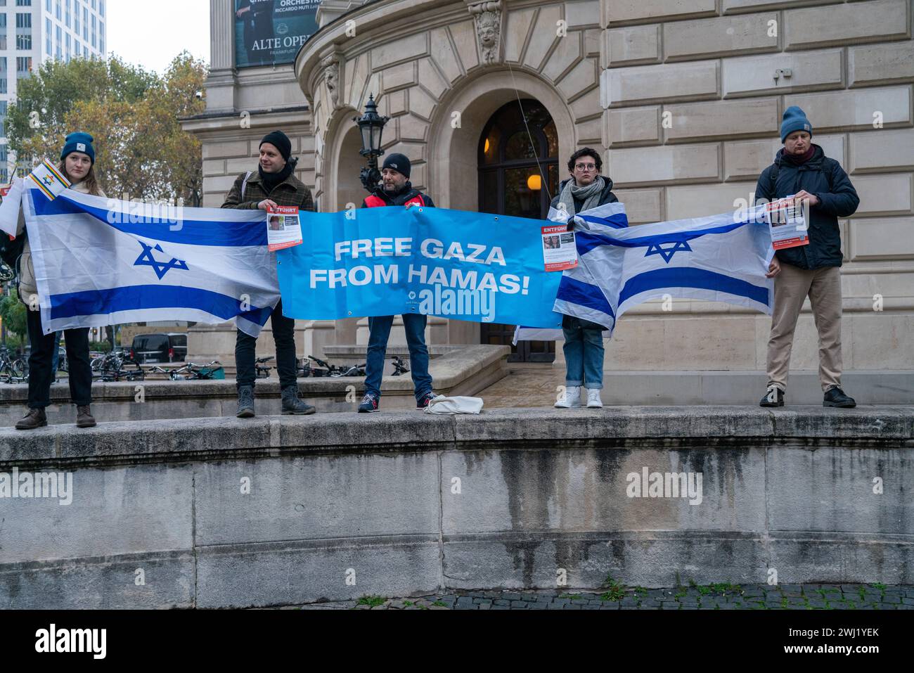 Die Rallye nie wieder ist jetzt in Solidarität mit Israel in Frankfurt Stockfoto