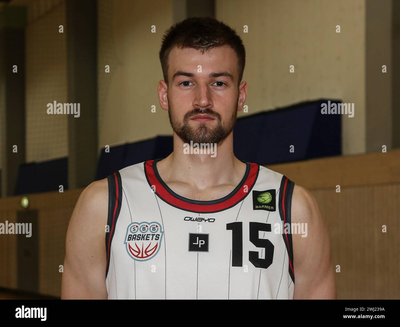 Leon Hoppe SBB Baskets Barmer 2. Basketball Bundesliga ProB Nord Saison 2023-24 am 12/2023 Stockfoto