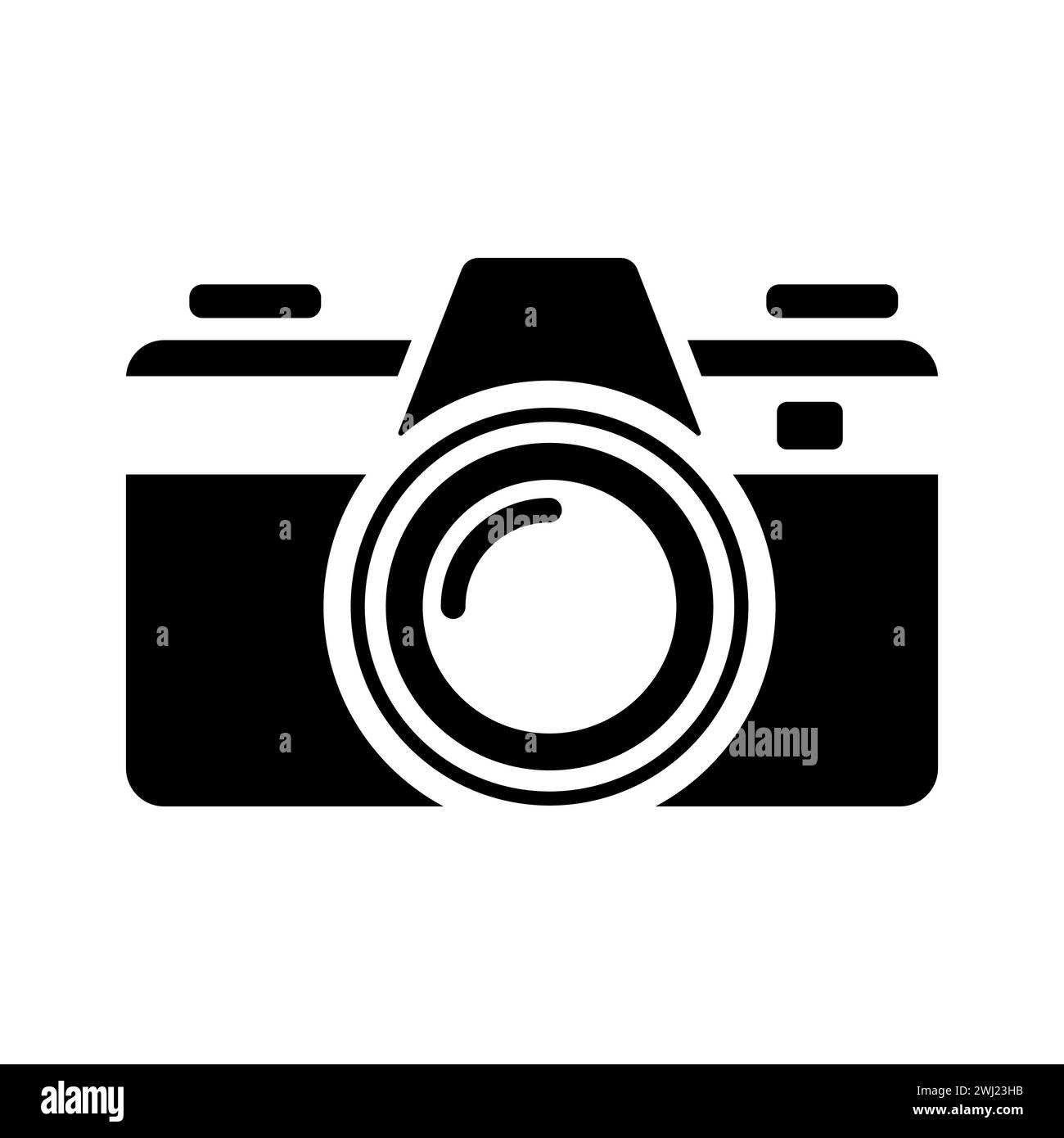 Kamerasymbol. Fotokamera-Symbol. Schwarzes Symbol der Kamera isoliert auf weiß Stock Vektor