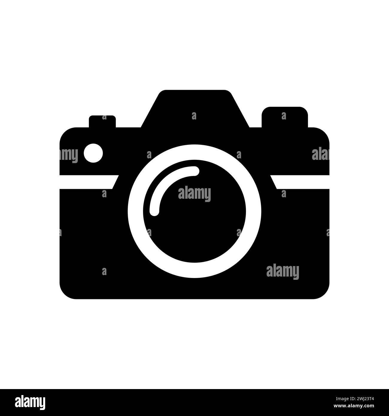 Kamerasymbol. Fotokamera-Symbol. Schwarzes Symbol der Kamera isoliert auf weiß Stock Vektor