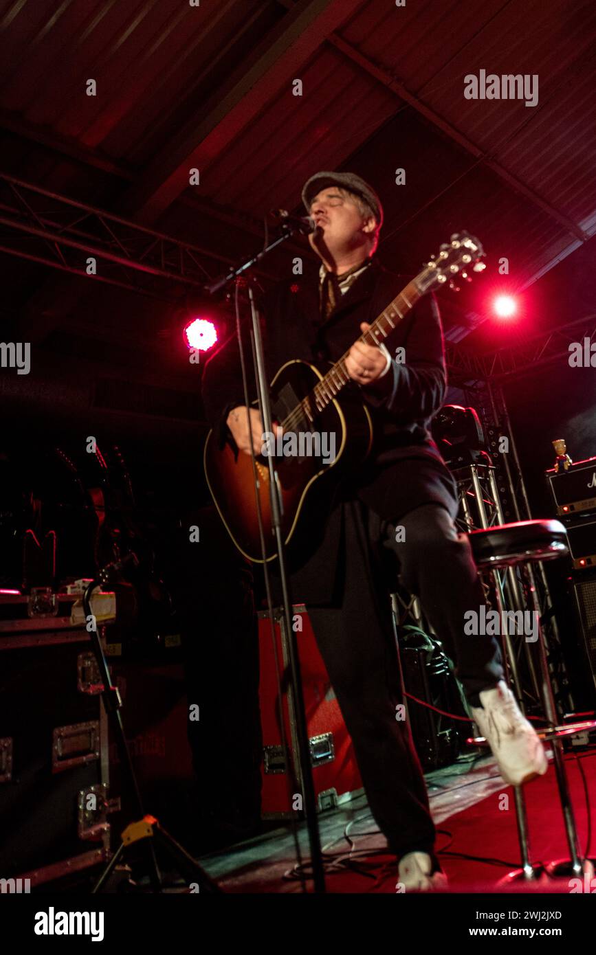 Southampton, Großbritannien. Februar 2024. Libertines Peter Doherty und Carl Barat spielen einen akustischen Aufwärmkonzert in den Engine Rooms und werben für ihr Album All Quiet on the Eastern Esplanade. Cristina Massei/Alamy Live News Stockfoto