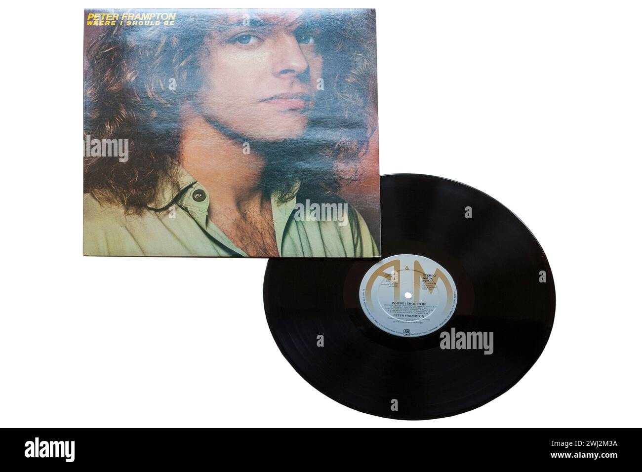 Peter Frampton Where I should Be Vinyl-Album-Cover isoliert auf weißem Hintergrund - 1979 Stockfoto