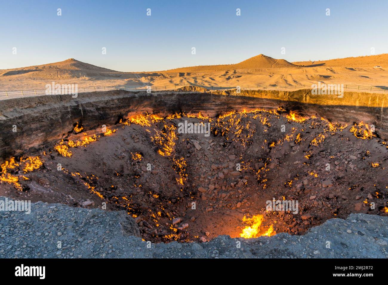 Darvaza Gaskrater, Derweze, Turkmenistan Stockfoto