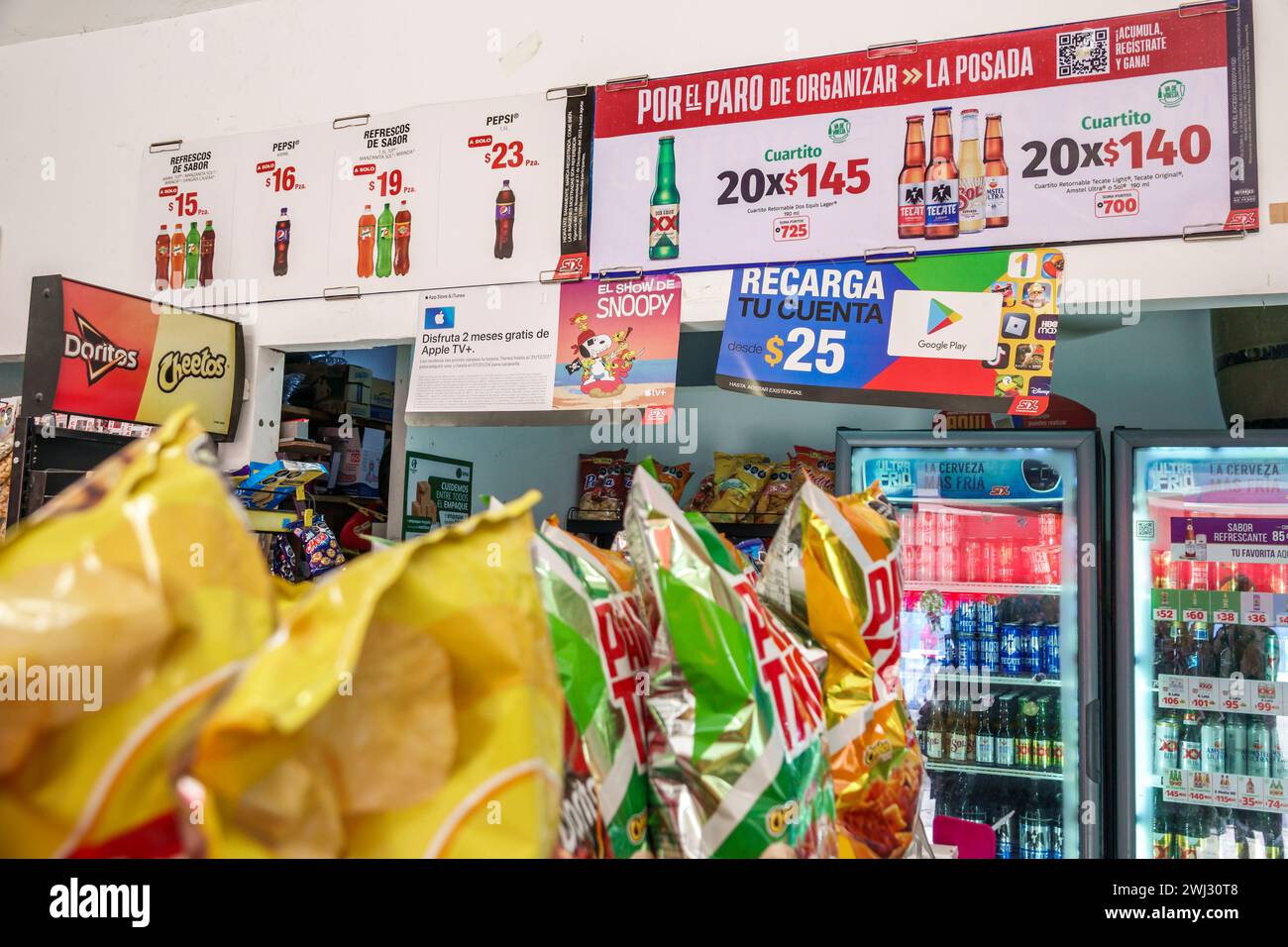 Merida Mexico, Merida Mexico, Zona Paseo Montejo Centro, Calle 43, Convenience Food Store Business Bodega Supermarkt, Innenausstattung, mexikanische Hispanic Latin L Stockfoto