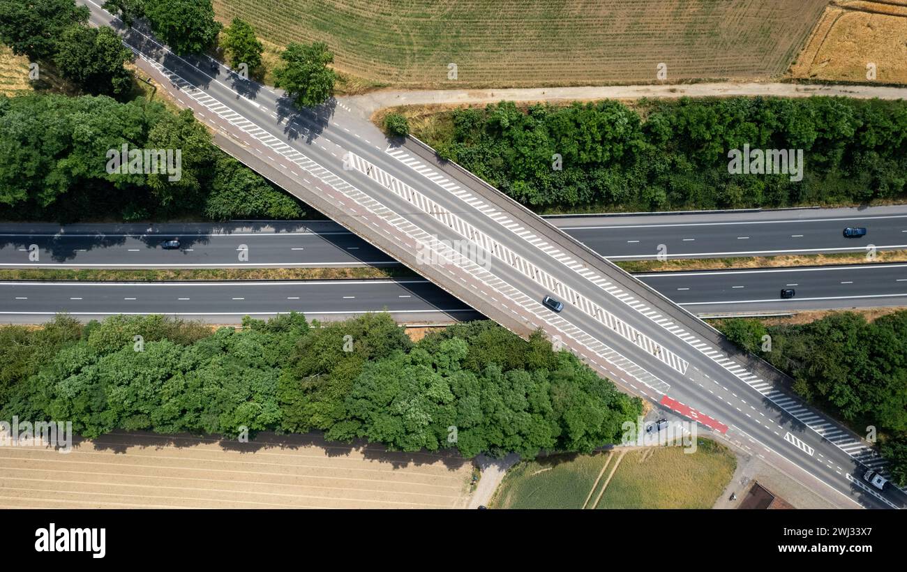 Kreuzung von oben: Überführung und Highways Stockfoto