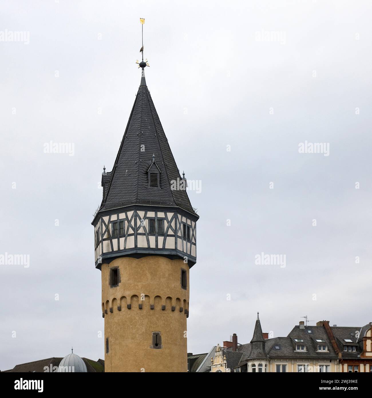 Bockenheimer Warte, Wartturm aus dem 15. Jahrhundert, Frankfurt am Main, Hessen, Deutschland, Europa Stockfoto