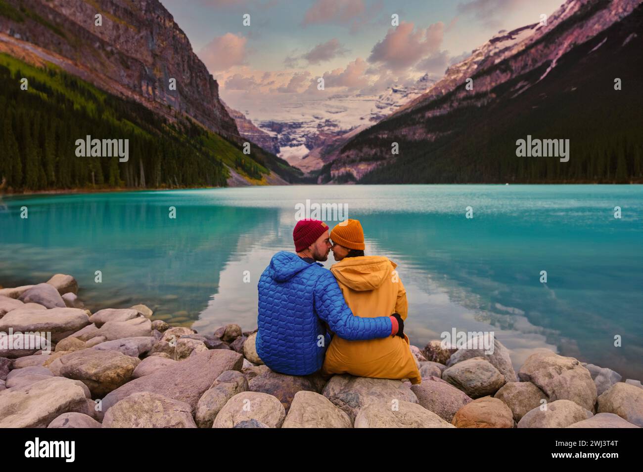 Lake Louise Banff Nationalpark, See in den kanadischen Rocky Mountains Stockfoto