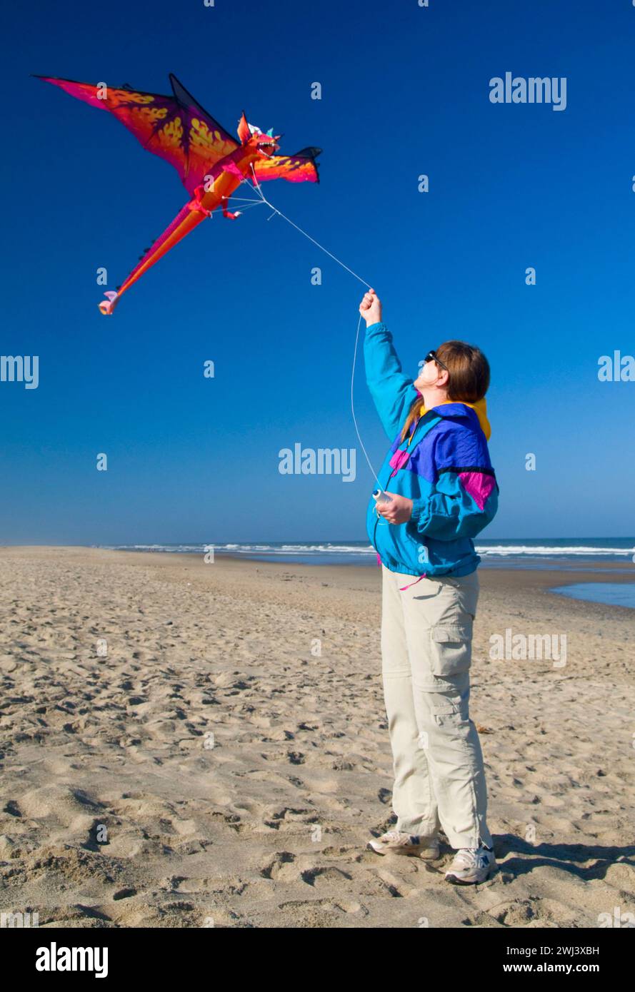 Kiteflying, Dee River State Park, Lincoln City, Oregon Stockfoto