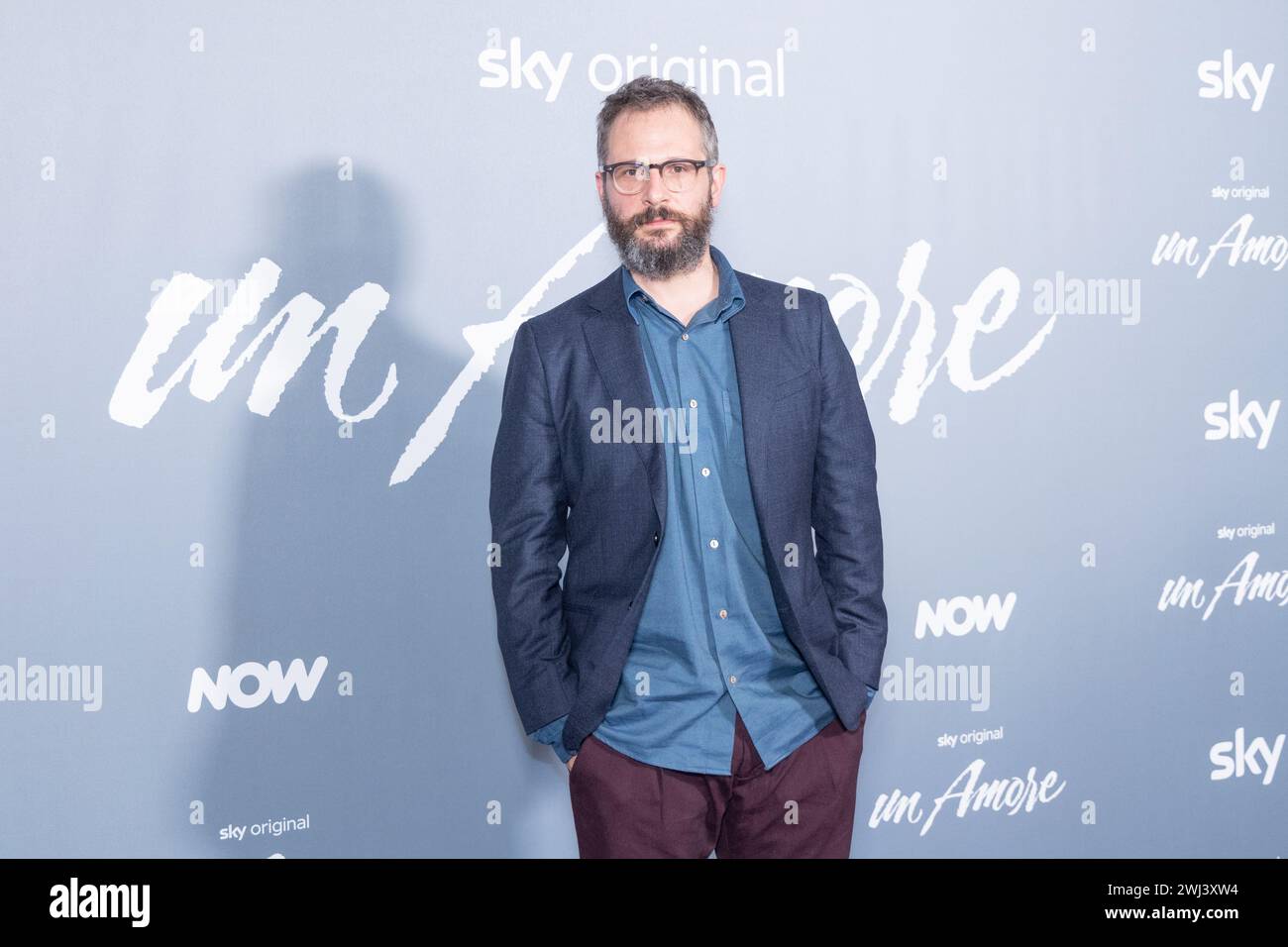 12. Februar 2024, Rom, Italien: Der italienische Regisseur Francesco Lagi nimmt am Fotogespräch der italienischen Fernsehserie „UN Amore“ im Cinema Barberini in Rom Teil (Foto: © Matteo Nardone/Pacific Press via ZUMA Press Wire). Nicht für kommerzielle ZWECKE! Stockfoto