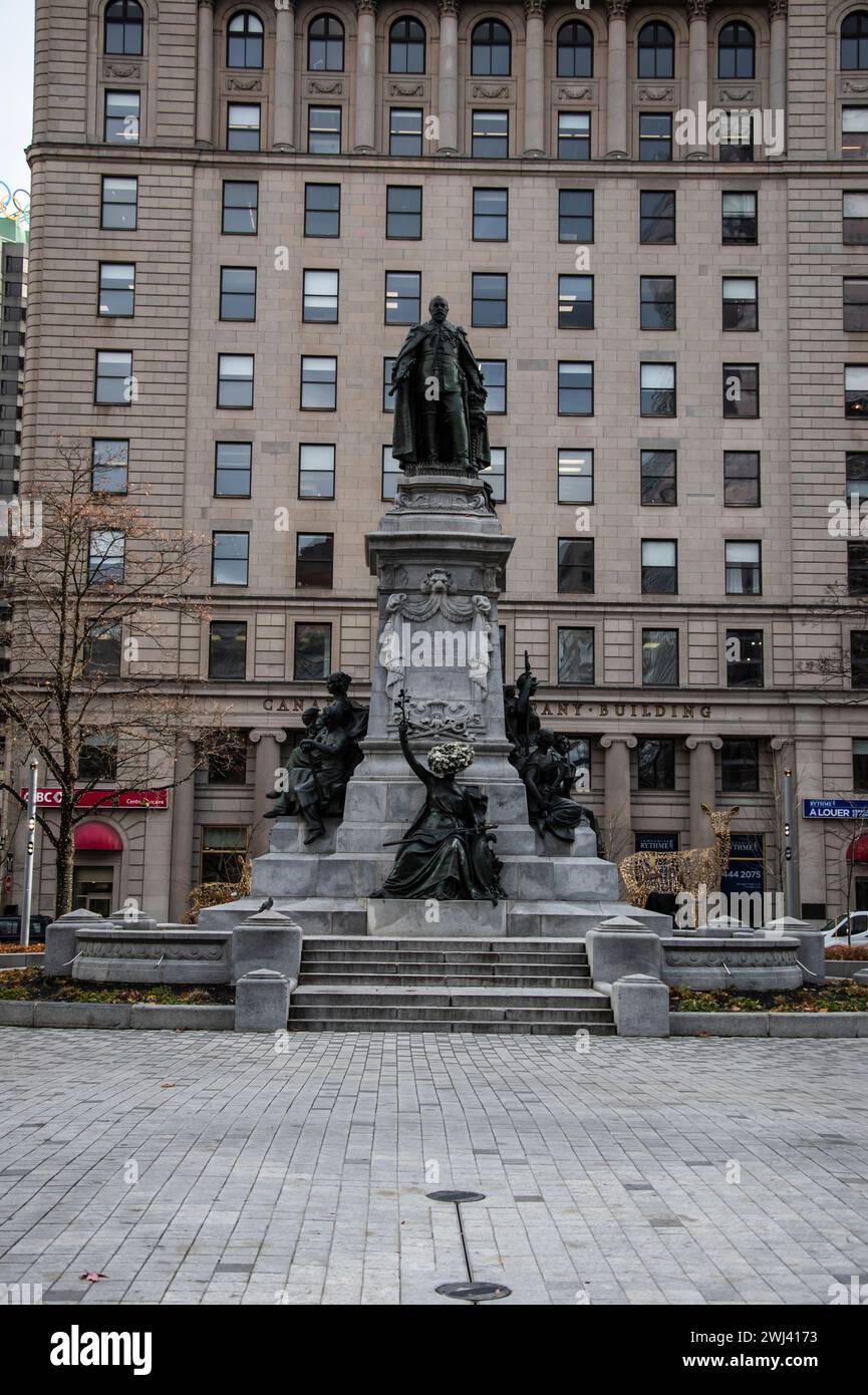 Statue von König Eduard in Montreal, Quebec, Kanada Stockfoto