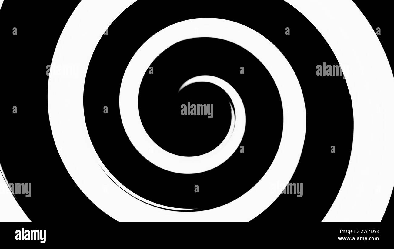 Abstrakter Hintergrund hypnotische schwarz-weiße Spirale Stockfoto