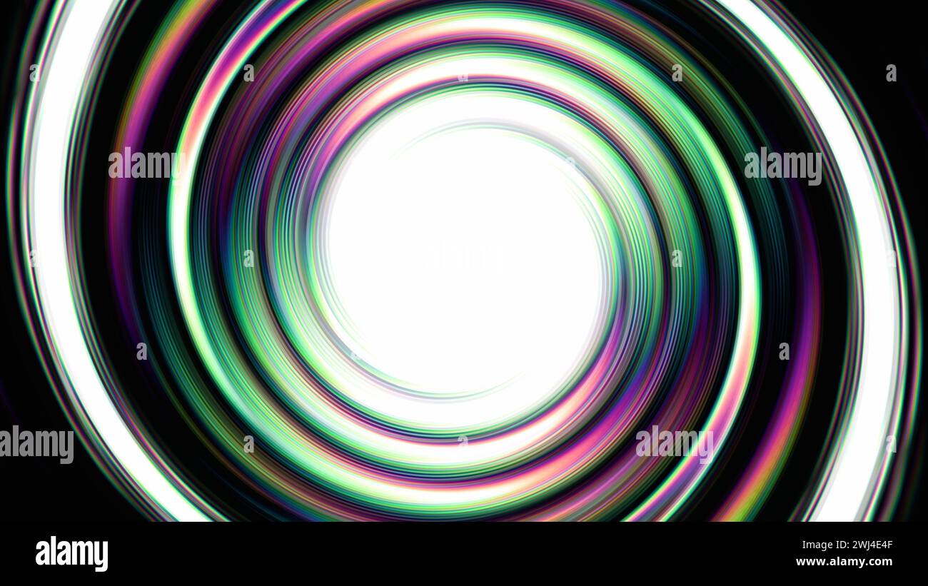 Abstrakter Hintergrund farbenfroher spiralförmiger hypnotischer Wirbel Stockfoto