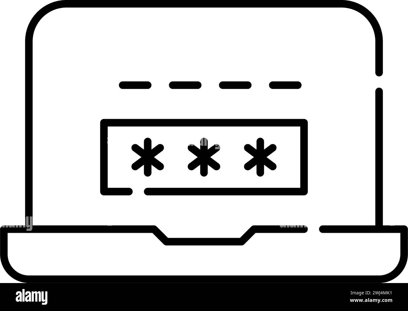 Profilanmeldung für Laptop-Benutzerkonto. Symbol für perfekte Pixel Stock Vektor
