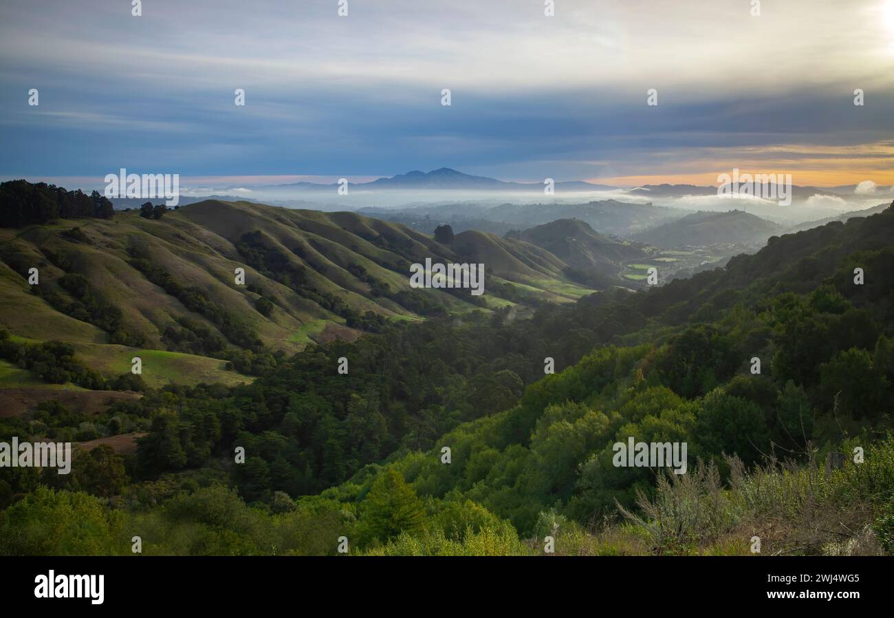 Sonnenaufgang in San Francisco East Bay, Kalifornien Stockfoto