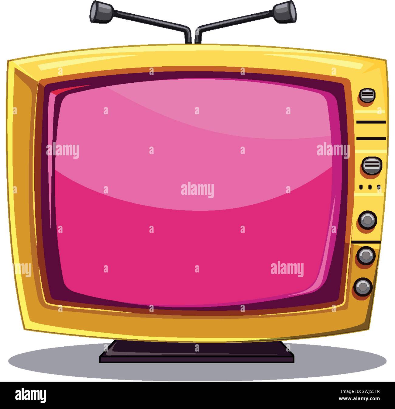 Farbenfroher Vektor eines klassischen Vintage-Fernsehers Stock Vektor