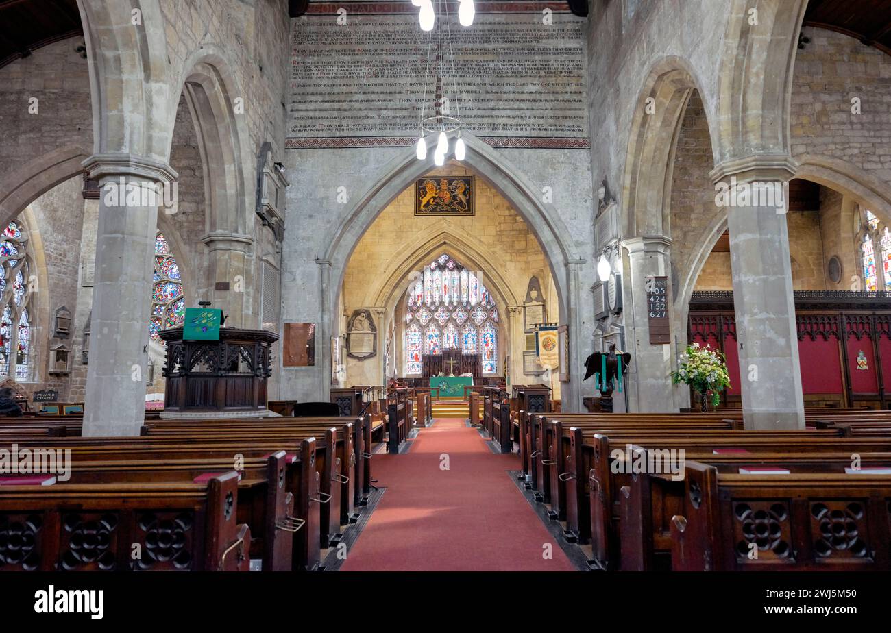 St Marys Church and the Minster Interior, Cheltenham, Gloucestershire, England Großbritannien Stockfoto