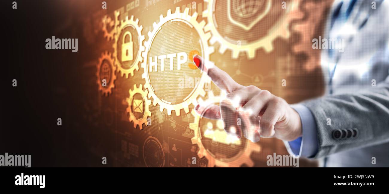 HTTPS. Neues Hypertext Transfer Protocol Secure 2024. Web-Internet-Konzept. Stockfoto