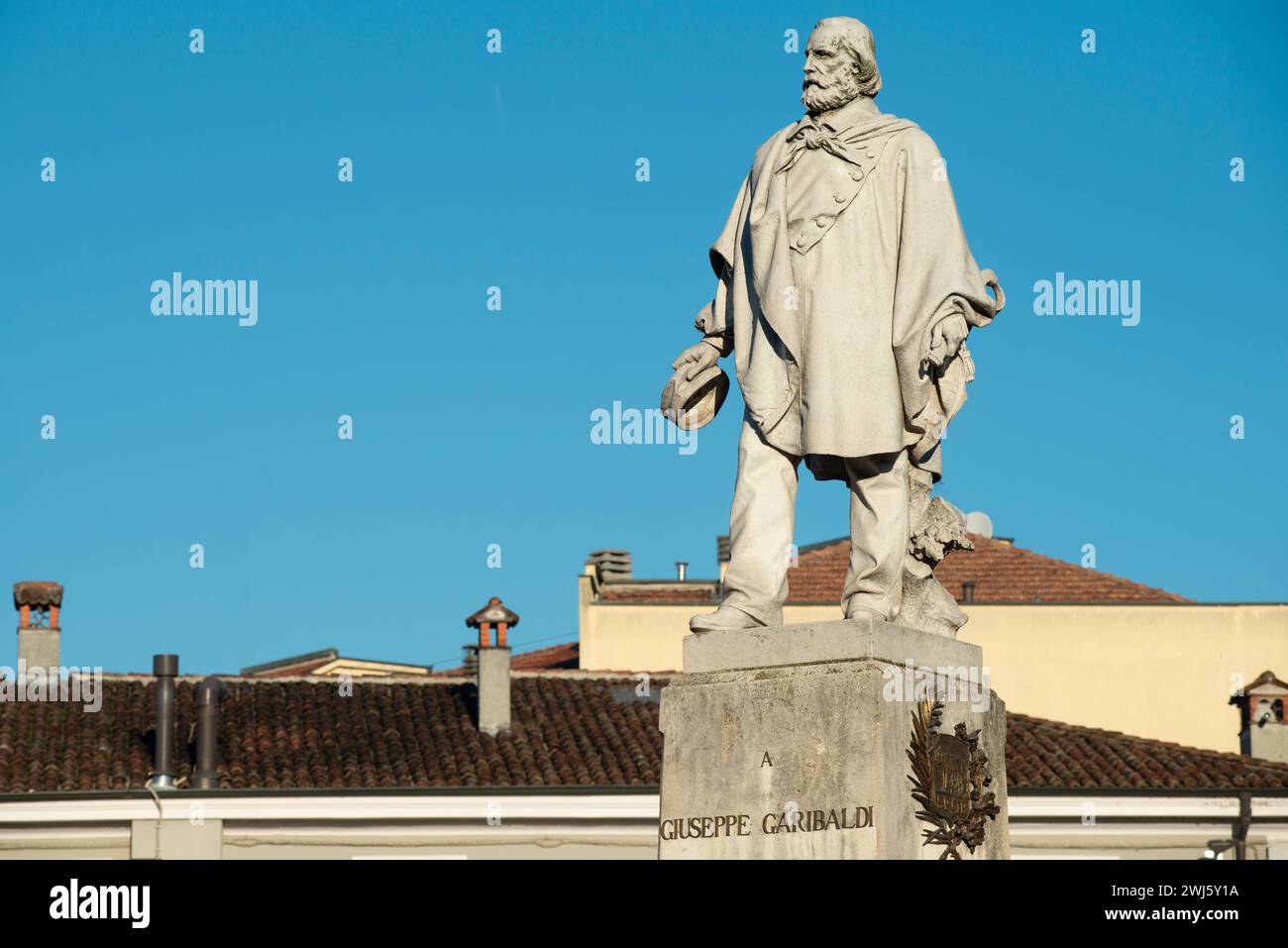 Italien, Lombardei, Crema, Giuseppe Garibaldi Platz, Denkmal von Francesco Barzaghi datiert 1885 Stockfoto