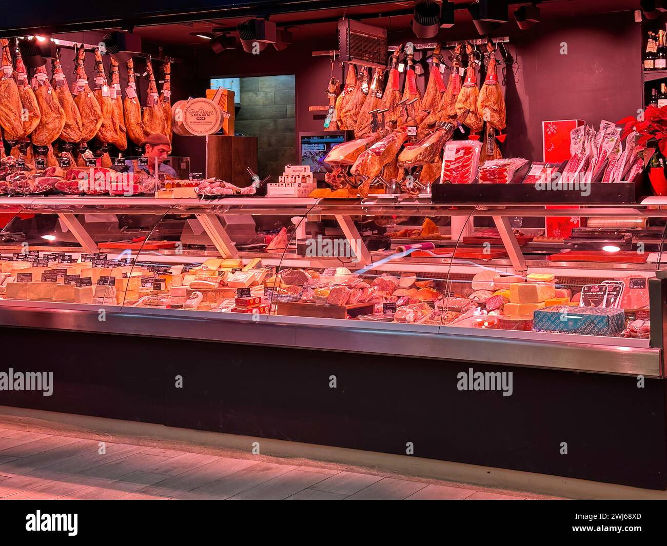 Fleischgeschäft in Alicante, Spanien Stockfoto