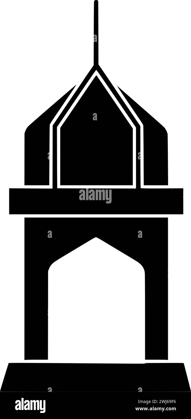 Schwarze Lampionsilhouette oder flache Laterne Illustration des Lampenlogos chinesisch für Festival mit Feiertagskykone und religiöse Form Dekoration wie traditionell Stock Vektor