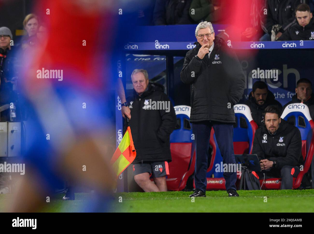 London, Großbritannien. Februar 2024 - Crystal Palace V Chelsea - Premier League - Selhurst Park. Crystal Palace Manager Roy Hodgson. Bildnachweis: Mark Pain / Alamy Live News Stockfoto