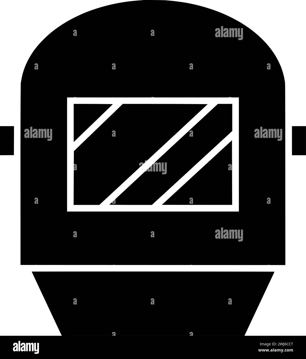 Schwarze Schweißer-Silhouette oder flache Maske Illustration von Ausrüstung Logo Helm für Schweißen mit Reparatur Symbol und Metallform Arbeit als Sicherheit für die Arbeit Stock Vektor