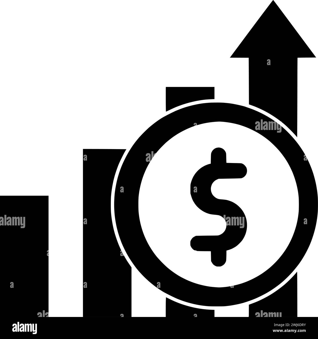Schwarze Handelssilhouette oder flache Abbildung von Linien-Logo-Streifen für Aktien mit Wachstumssymbol und Grafik Formen das Geschäft als Finanz-zu-Finanz-Unternehmen Stock Vektor