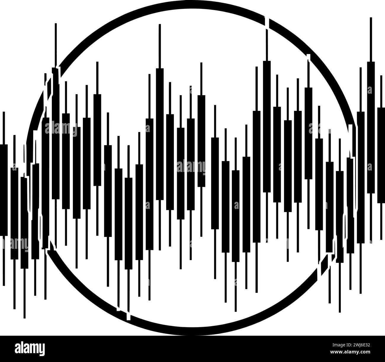 Schwarze Handelssilhouette oder flache Abbildung von Linien-Logo-Streifen für Aktien mit Wachstumssymbol und Grafik Formen das Geschäft als Finanz-zu-Finanz-Unternehmen Stock Vektor