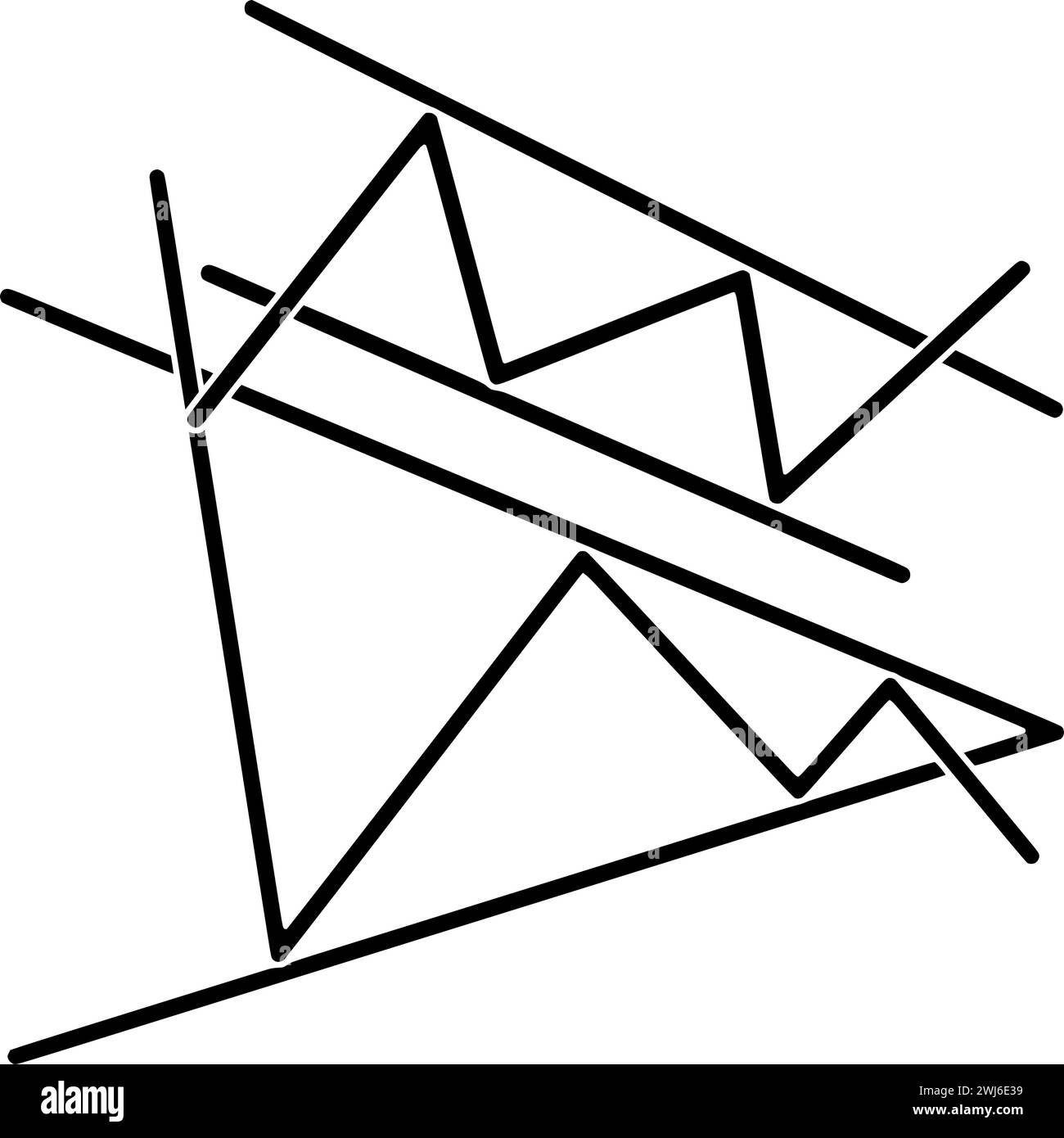 Schwarze Pfeilsilhouette oder flache Handelsillustration des Geldlogos für Linie mit Streifensymbol und Wachstum der Aktienform als Diagramm für Unternehmen Stock Vektor